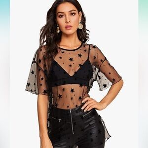 Verdusa Sheer Mesh Oversided Top